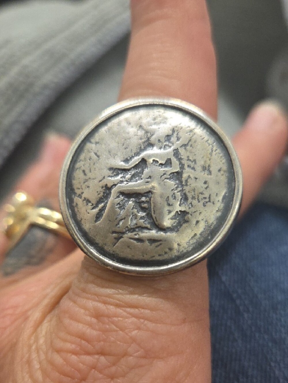 Roman Style Coin Ring - Picture 4 of 5